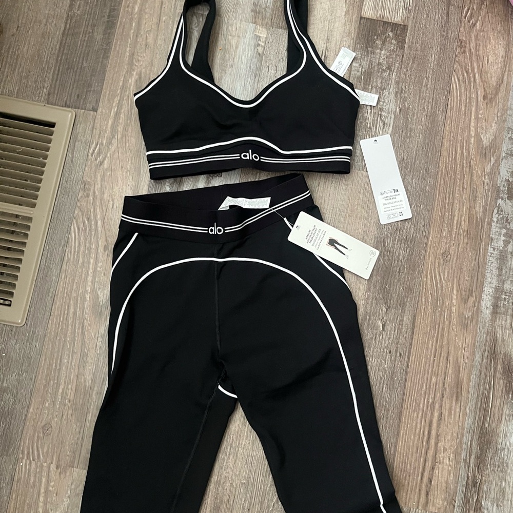 ALO Yoga Black and White Activewear Set
